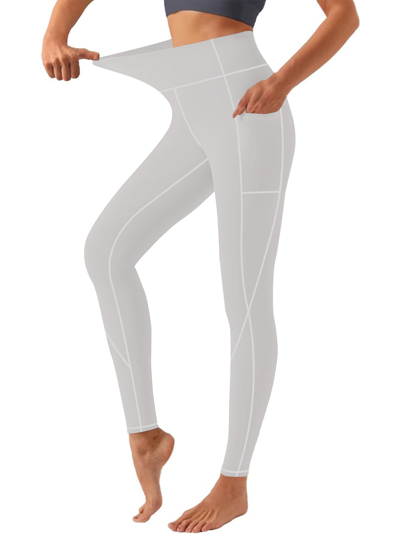 Plus-Size High-Waisted Yoga Pants for Women with X-Band Tummy Control Side Pockets Moisture-Wicking Workout Leggings 0XL-5XL Inclusive
