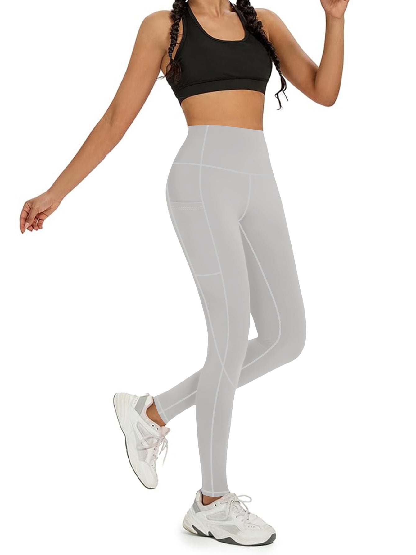 Plus-Size High-Waisted Yoga Pants for Women with X-Band Tummy Control Side Pockets Moisture-Wicking Workout Leggings 0XL-5XL Inclusive