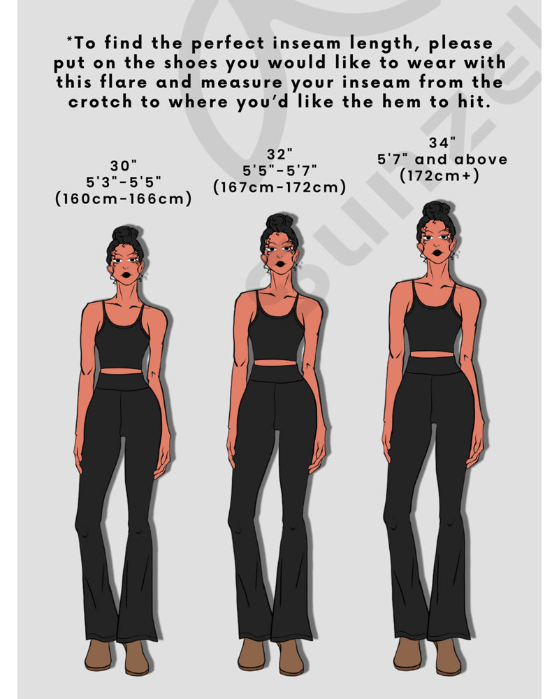 30“High Waist Mini Flared Leggings for Women
